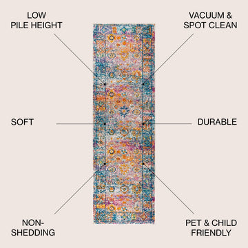 Vibrant bohemian Flair Boho Vintage Medallion Area Rug